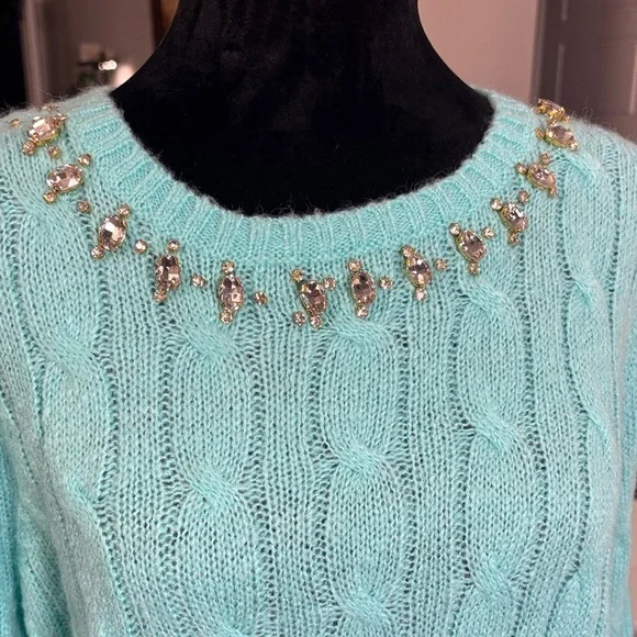 Lilly Pulitzer Turquoise Cable Knit Sweater - Picture 2 of 6